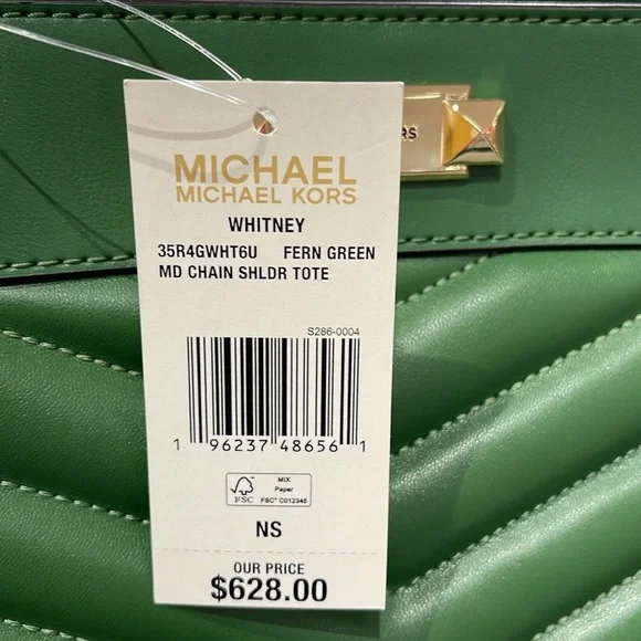 Michael Kors Whitney Women Ladies Medium Tote Shoulder Handbag Bag Purse Green - Picture 7 of 16